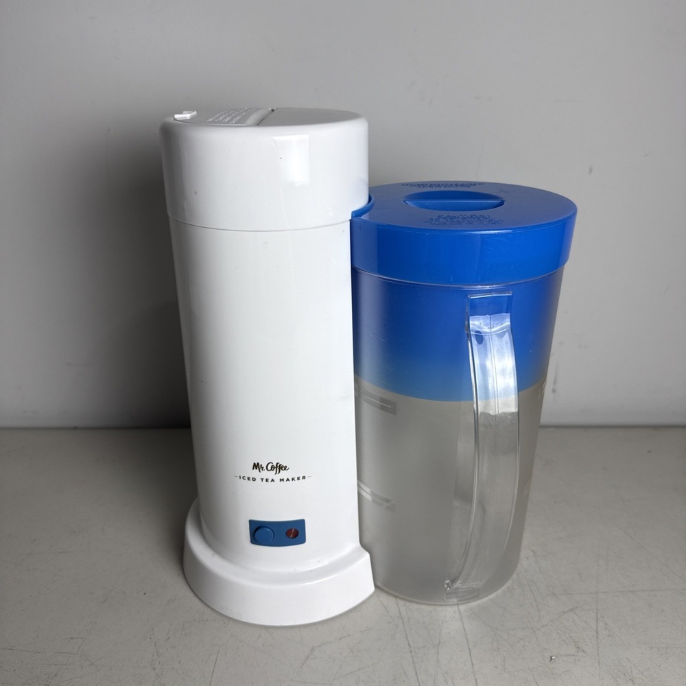 Mr. Coffee Iced Tea Maker TM1 2 Quart Brewer with Pitcher & Blue Brew Lid